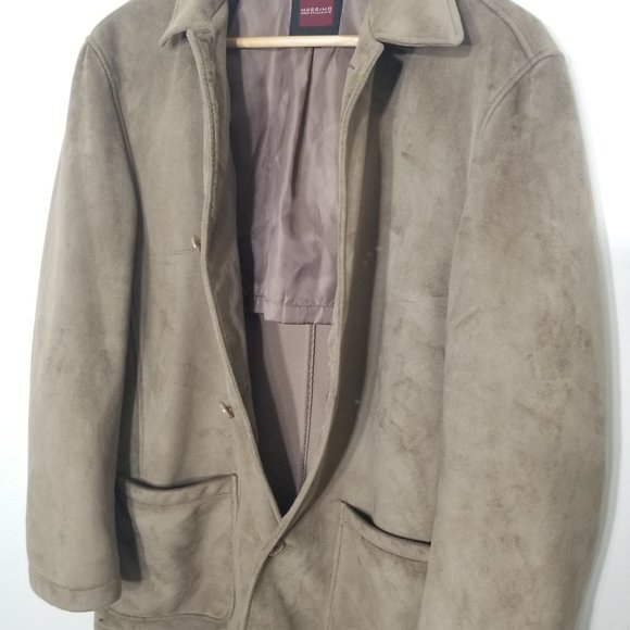 💕Massimo Light Brown Faux Suede Petite Coat Comfy Warm Winter Jacket Size Small - Picture 10 of 10